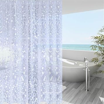 Amazon Com Wellcolor Shower Curtain Liner 75 Inches Long 3d Eva