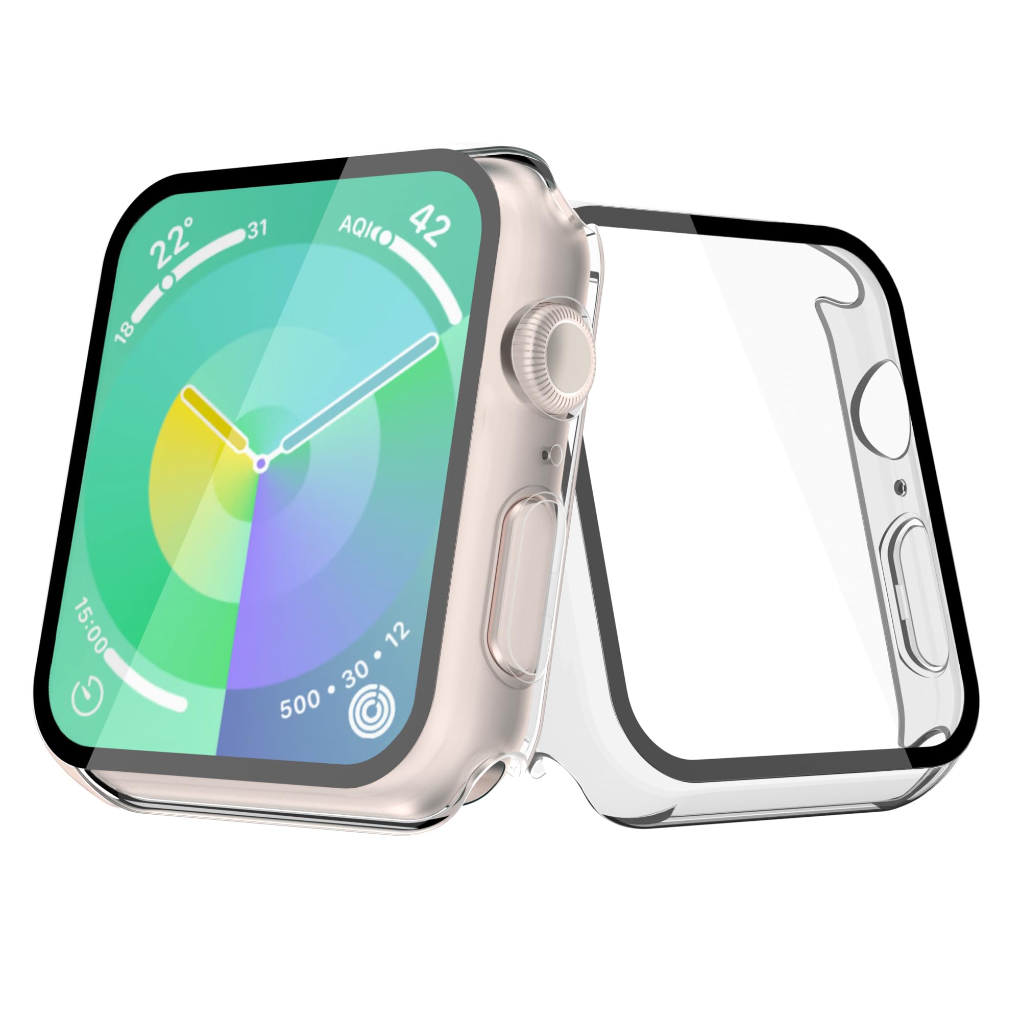 Photo 1 of [2-Pack] Julk Hard Case with Built-in Screen Protector for Apple Watch New SE 3 (2025) 40mm, Slim Fit Cover with Touch Sensitive 9H Tempered Glass for iWatch Series SE/6/5/4 40mm (2 Transparent)