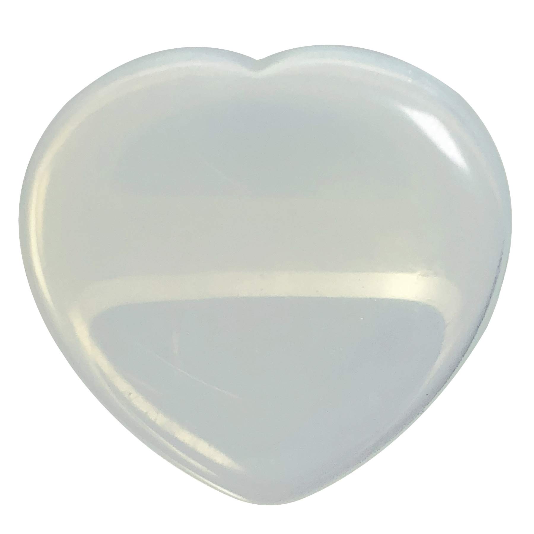 Fekuar Synthetic Opalite Crystal Thumb Worry Stone, Hand Carved Healing Crystal Heart Shaped Stone for Anxiety Stress Relief Meditation 1.5"