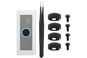EMVANV 4 Pcs Doorbell Button Replacement,with Tweezer and Screws Doorbell Pro Buttons Replacement Video Doorbell Buttons Compatible with Doorbell Pro, Repair Split Cracked Broken Button(Black)
