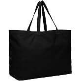 BasicList Extra Large Canvas Tote Bag - Big Reusable Grocery Shopping Heavy Duty Foldable