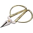 Heyiarbeit Carved Gold Tone Dragon Metal Handle Bonsai Scissors Craft scissors Sewing Scissors Professional Chinese Traditional Scissors 1Pcs