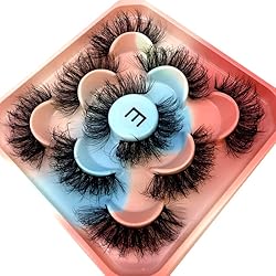 HBZGTLAD new 5 Pairs 25 mm 3d Mink Lashes Bulk Faux