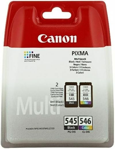 Canon PG-545 Black + CL-546 Colour Genuine Ink Cartridges Multipack