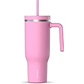 Hydrapeak Voyager 40 oz Tumbler with Handle and Straw Lid | Reusable Stainless Steel Water Bottle Travel Mug Cupholder Friendly | Insulated Cup (Bubblegum)