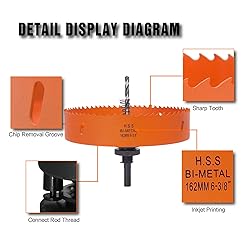 VIKITON 6-3/8 Hole Saw for Recessed Lights, 6.3