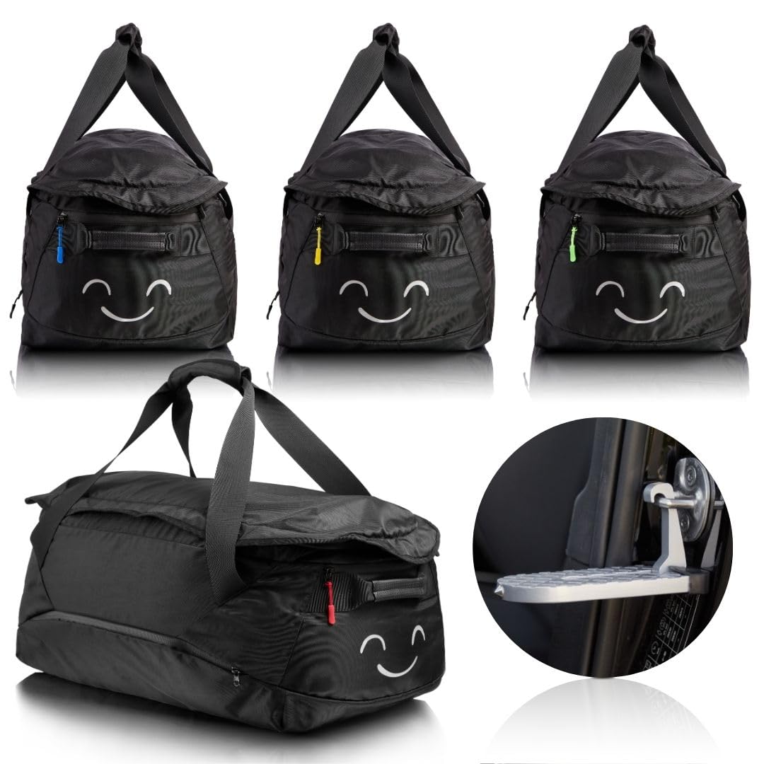 ISIBELL® Dachbox 4er Taschen Set mit Trittstufe für einfaches Be- und Entladen und Identifikationsmarker/Duffel Bag/dachbox Taschen/Tasche