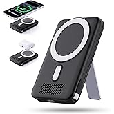 2026 Latest Wireless Power Bank, 12800mAh Portable Charger with Built in Cables, LED Display Magnetic Battery Pack Travel Essentials for iPhone 17/16/15/14/13/12/Pro/Mini/Pro Max Andriod (Black)