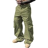 ZAFUL Men Cargo Pants Casual Baggy Track Pants Y2K Wide-Leg Trousers Streetpants