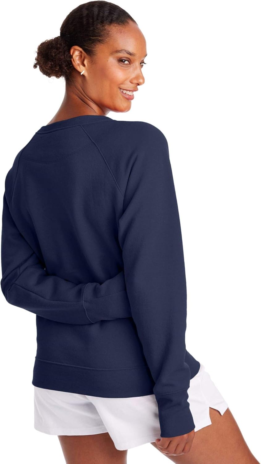 Champion Women's Powerblend Graphic Boyfriend Crew at  Women’s Clothing store