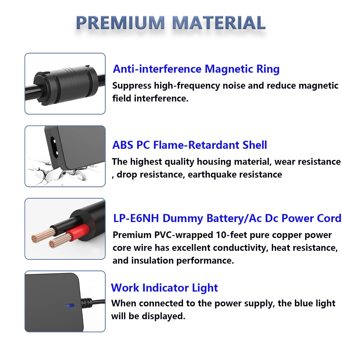 UORLEN ACK-E6 AC Power Supply Adapter DR-E6 LP-E6 Dummy Battery Kit for Canon EOS 90D 80D 70D 60D, R, R5, R6, R6II, R7, 6D, 7D, 6D Mark II, 7D Mark II, 5D Mark II III IV Cameras