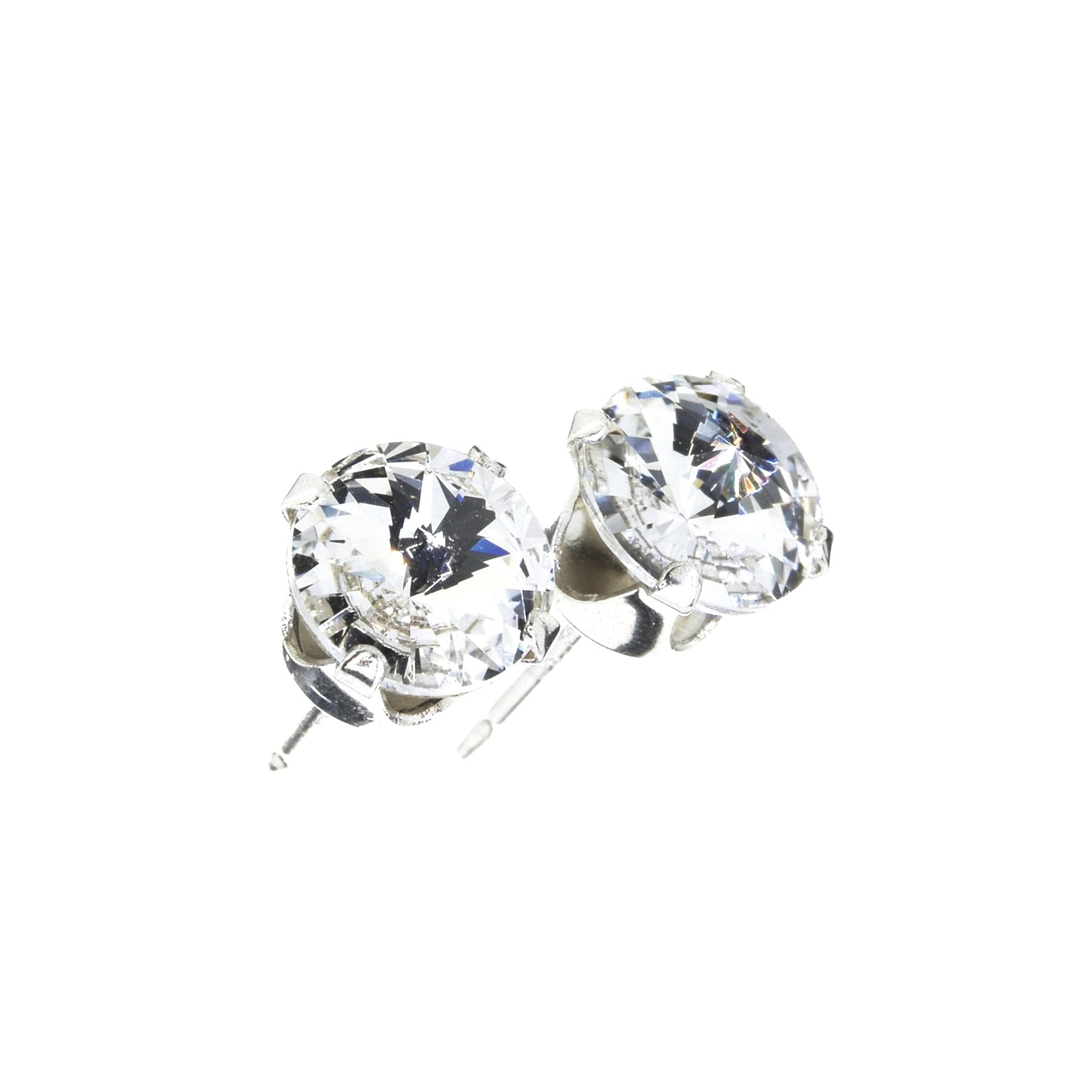 pewterhooter 925 Sterling Silver Crystal Stud Earrings for Women (Diamond White) — image 1