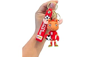 2026 World Cup 3D PVC Cartoon Mascot Keychain – Car Dashboard Decor & Hanging Pendant for Backpack/Keys/Bag, Sports Fan Gift
