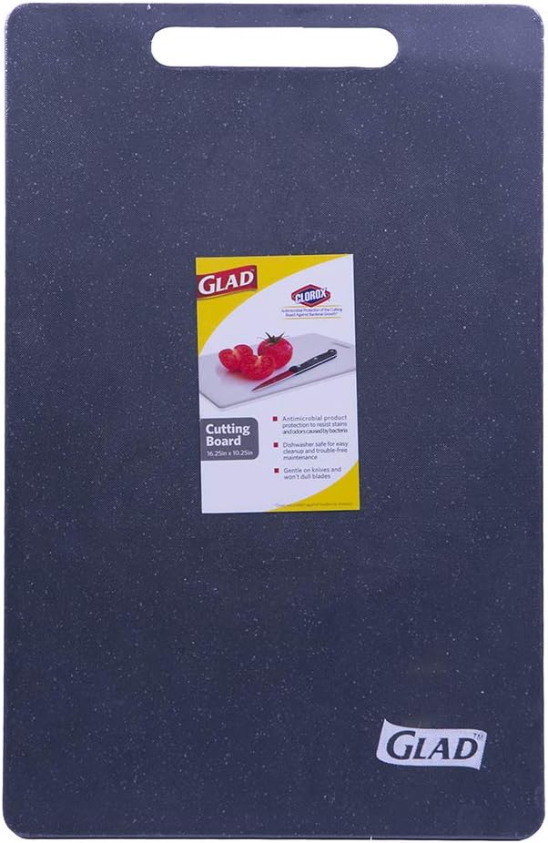 Glad Extra Large Kitchen Cutting Chopping Board | Dishwasher Safe | Non Porous, Easy to Clean, Gentle on Knives | 16.25" x 10.25", Color Will Vary