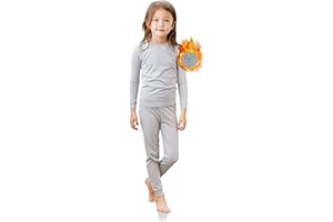 TINFL by Vaenait 4-14 Years Girls Kids Aeroheat Thermal Underwear Base Layers Warm Pajama Fleece Lined Long John Set