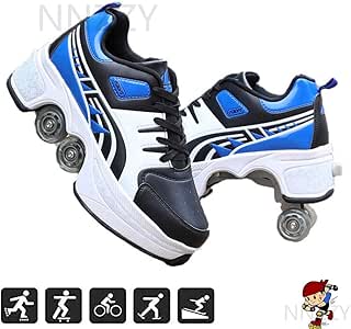 Amazon.com : NNZZY Double-Row Roller Skates Deformation Automatic