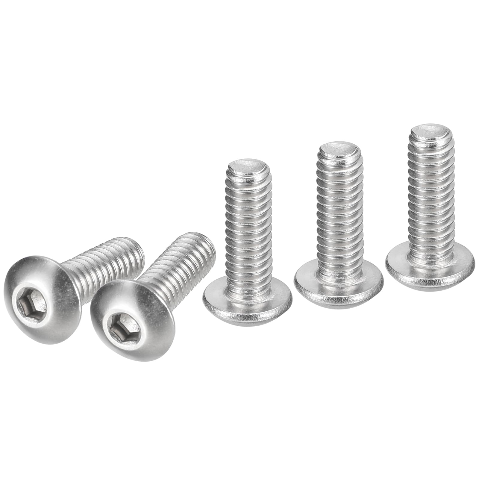 DTGN #8-32x1/2" Button Head Socket Cap Screws - 50Pack - Good for Machine - 304 Stainless Steel 18/8 - Hex Drive Full Thread UNC Fasteners — image 1