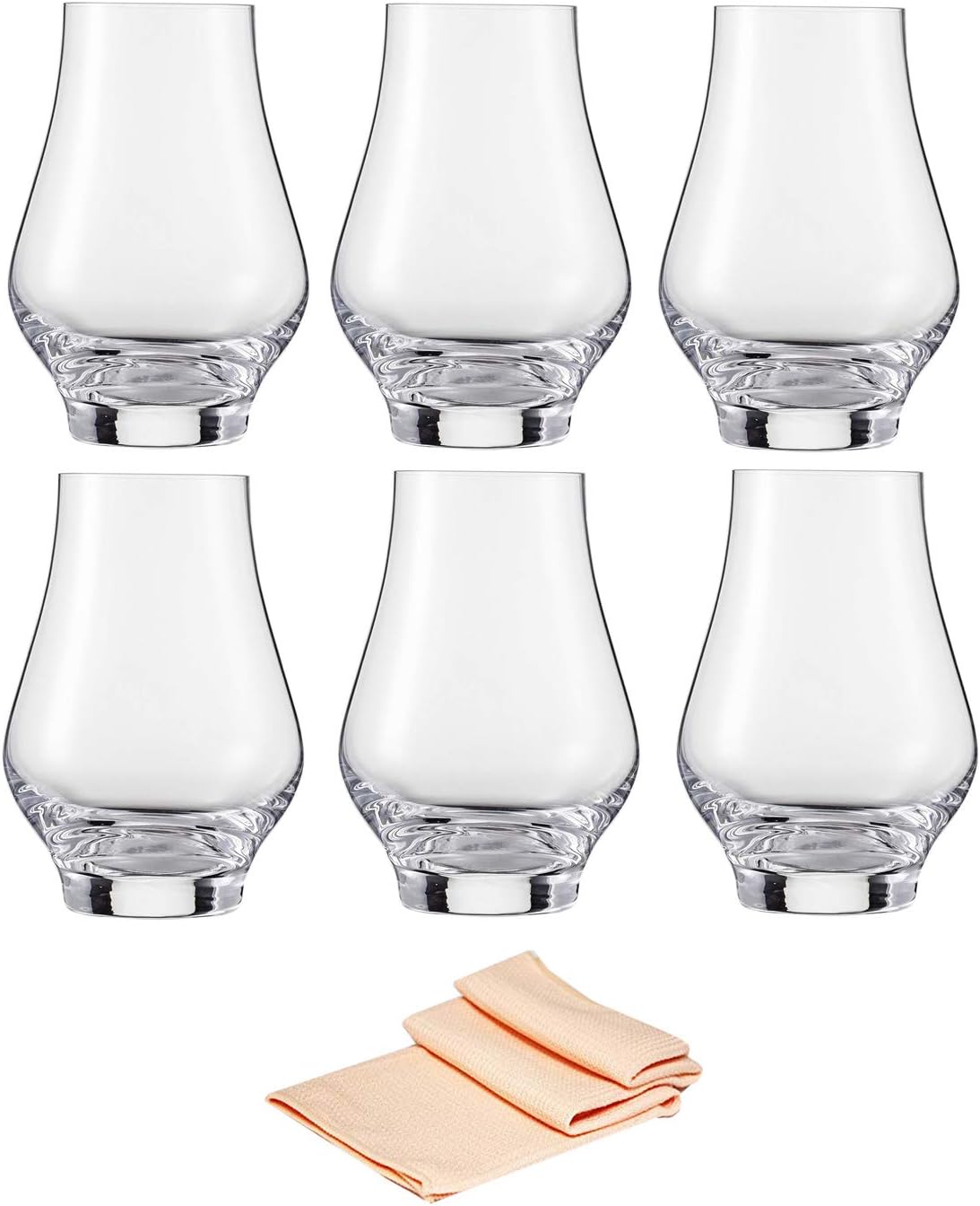 Dekomiro Schott Zwiesel Spirit of Nosing Tasting Set 6 Stück für Gin Whisky und Rum mit Glasreinigungstuch Set