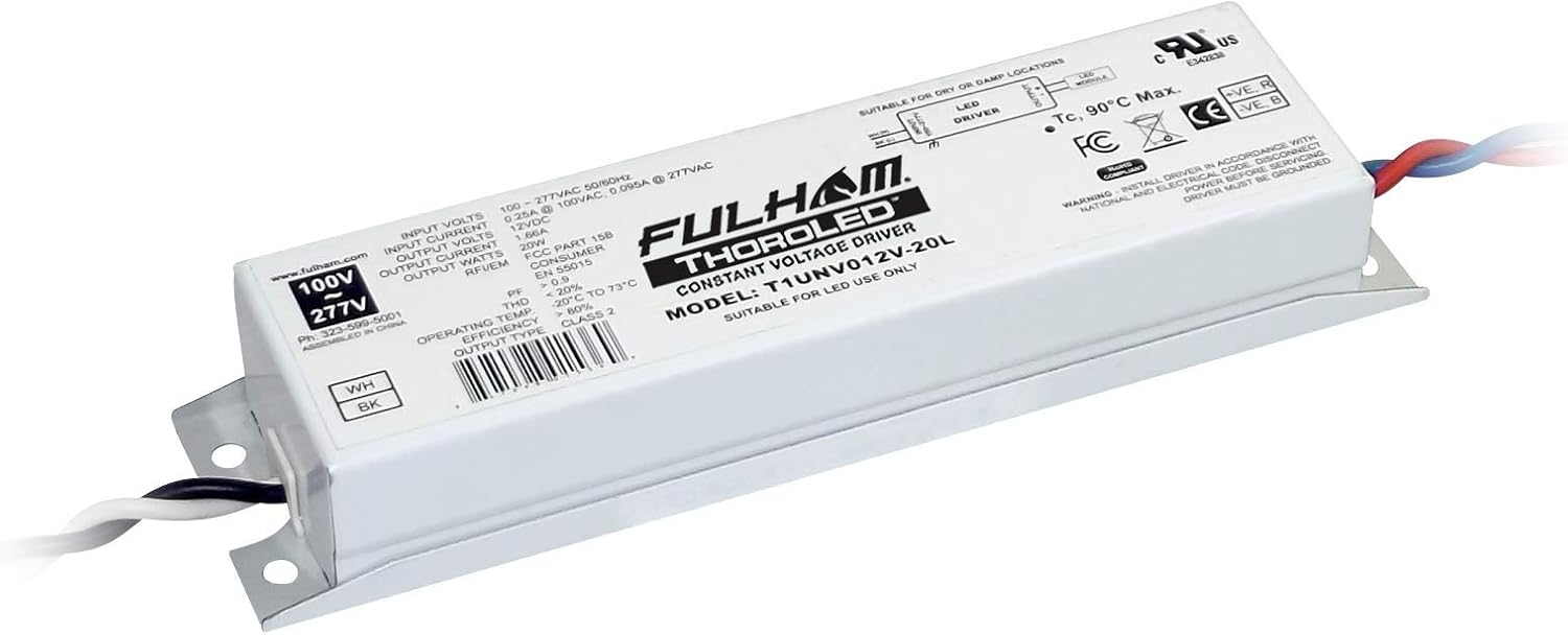 Fulham Lighting T1unv012v 20l Thoroled Single Channel Universal Input 12v Dc Constant Voltage Output 20w Max Ip62 Led Driver Amazon Com Fulham Lighting T1unv012v 20l Thoroled Single Channel Universal Input 12v Dc Constant Voltage Output 20w Max Ip62 Led Driver Amazon Com