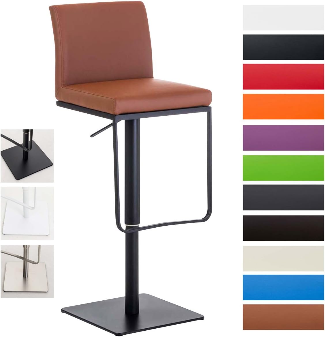 Acier Inoxydable Clp Tabouret De Bar Panama Similicuir Reglable En Hauteur I Chaise Haute De Bar Dossier Repose Pied I Chaise Haute Ergonomique I Couleur Blanc Pietement Cuisine Maison Bar Centroarco Com