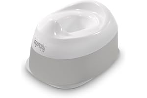 Ingenuity Ready Set Go Potty, Removable Bowl, Non-Skid Bottom, Wide Stable Base, Age 18 Months & Up, White & Grey