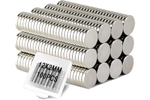 DIYMAG 100Pcs Refrigerator Magnets, Small Round Disc Magnets for Crafts, Premium Brushed Nickel Tiny Fridge Magnet, Office Ma