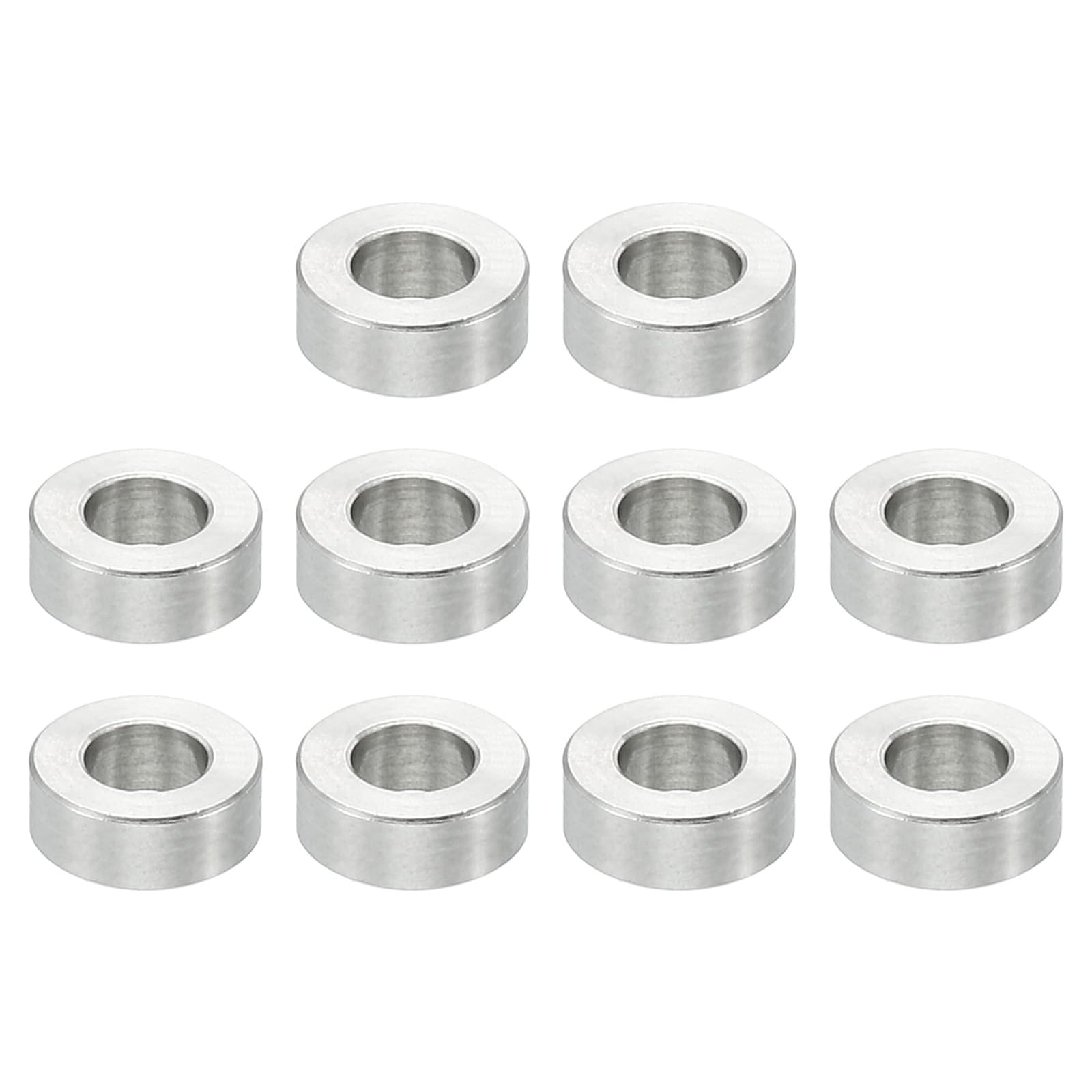PATIKIL M4 Stainless Steel Spacers, 10 Pcs Metal Spacer Stainless Steel 4.2mm ID x 8mm OD x 3mm L Stainless Steel Spacers Screw Standoff Round for 5/32inch or M4 Screw Bolts