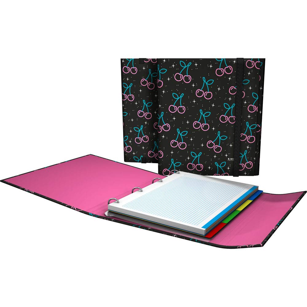 Grafoplás 88211993 Elena Corredoira Collection Folder with 4 Rings and Refill, Cherry, A4
