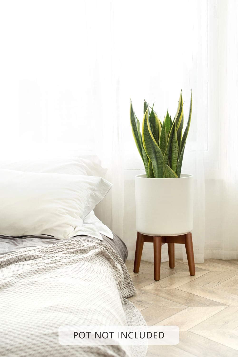 Mkono Plant Stand Mid-Century Modern Plant Stand Indoor (Plant Pot NOT Included) Flower Pot Holder Home Decor, Brown : Garden & Outdoor