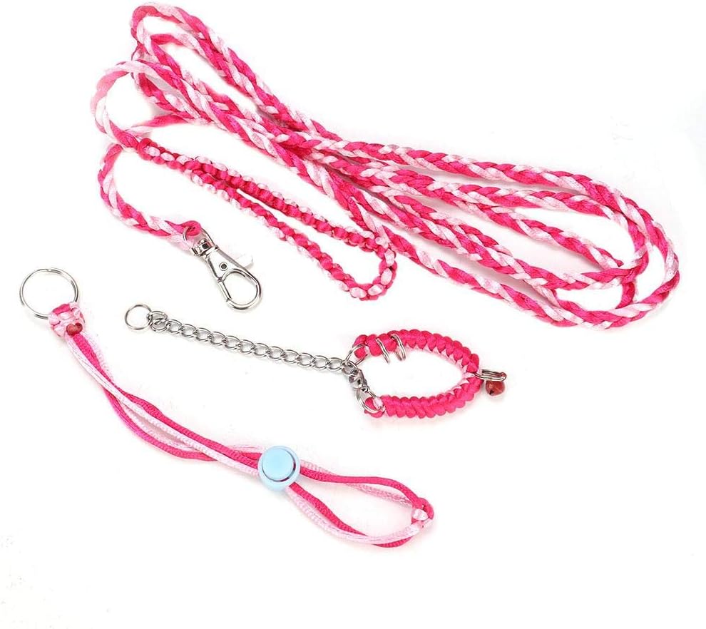 Sheens Hamster Harness, Adjustable Squirrel Harness Leash Small Animal Outdoor Walking Training Lead Rope for Pet Dwarf Hamster Gerbil Rat Mouse(Powder + rose red)