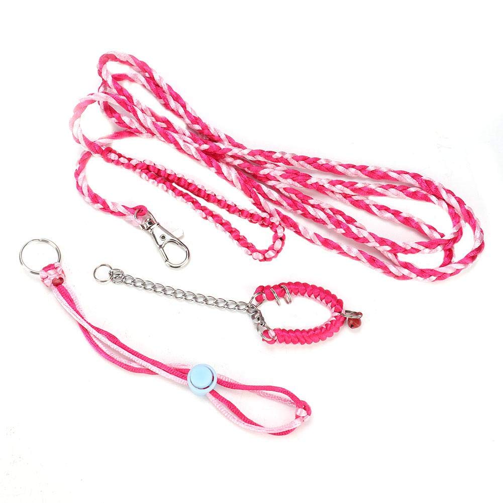 Hamster Harness, Adjustable Squirrel Harness Leash Small Animal Outdoor Walking Training Lead Rope for Pet Dwarf Hamster Gerbil Rat Mouse(Powder + rose red)