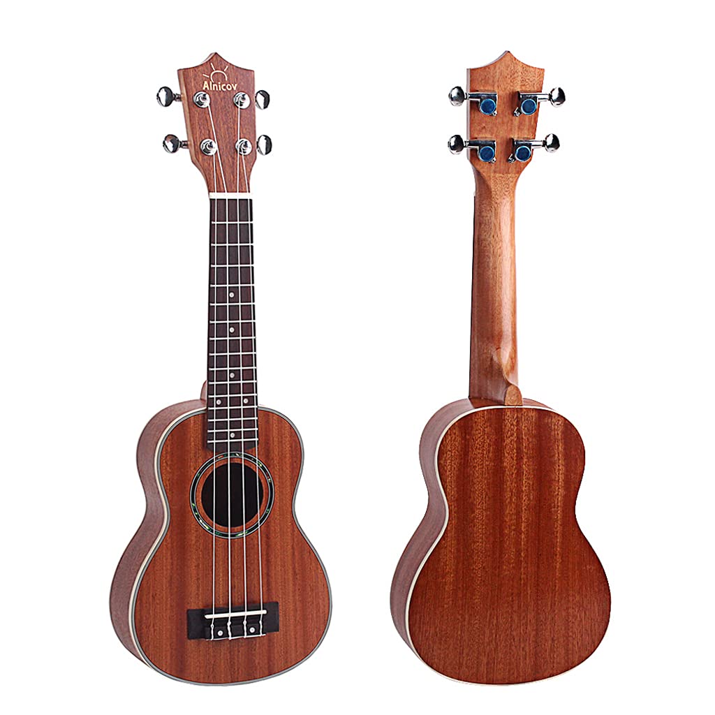Alnicov 21 Inch Vintage Ukelele Guitar，Hawaiian Guitar，Rosewood Fretboard Stringed Instrument