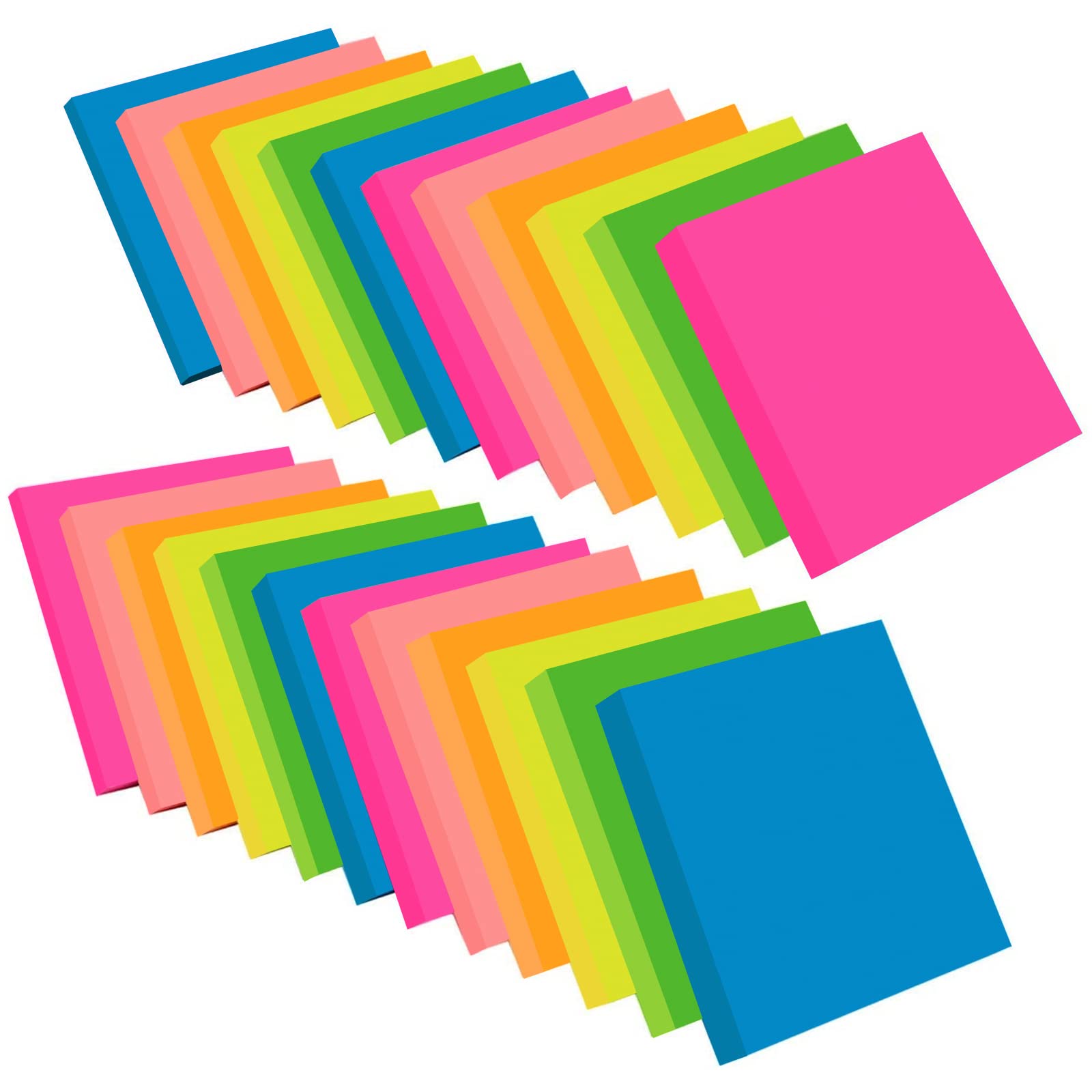 Photo 1 of 2400 Sheets Sticky Notes 3x3 Inches, 24 Pack ZCZN 6 Bright Color Self-Stick Note Pads, Colorful Sticky Notes Bulk, Easy to Post for Home, Office, School - 100 Sheets/Pad