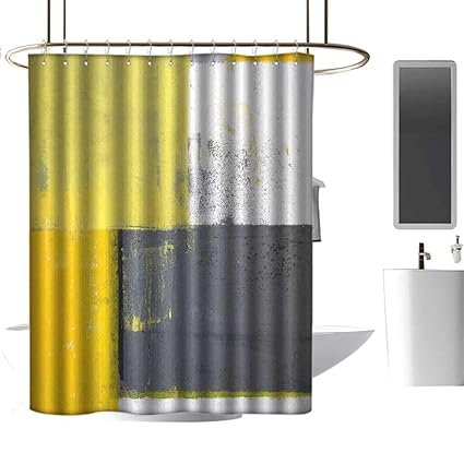 Amazon Com Wixuewu Grey And Yellow Shower Curtains Fabric Rustic
