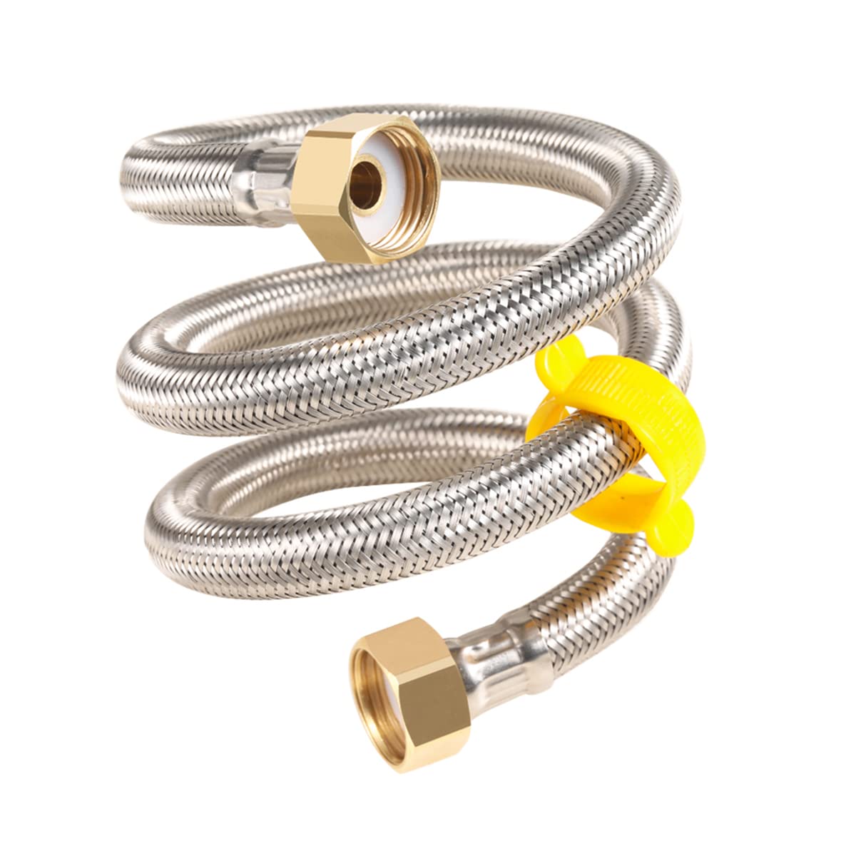 Qrity 2 Pieces G 1/2" x G 1/2" Stainless Steel Braided Hose Flexible Water Plumbing Pipe for Bathroom Toilet Taps Kitchen Sink Water Inlet Hoses, 200cm