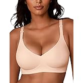JOYTREE Silky Bras for Women No Underwire V Neck Bralettes for Women Cloud Feel Everyday T Shirt Bra with Extender