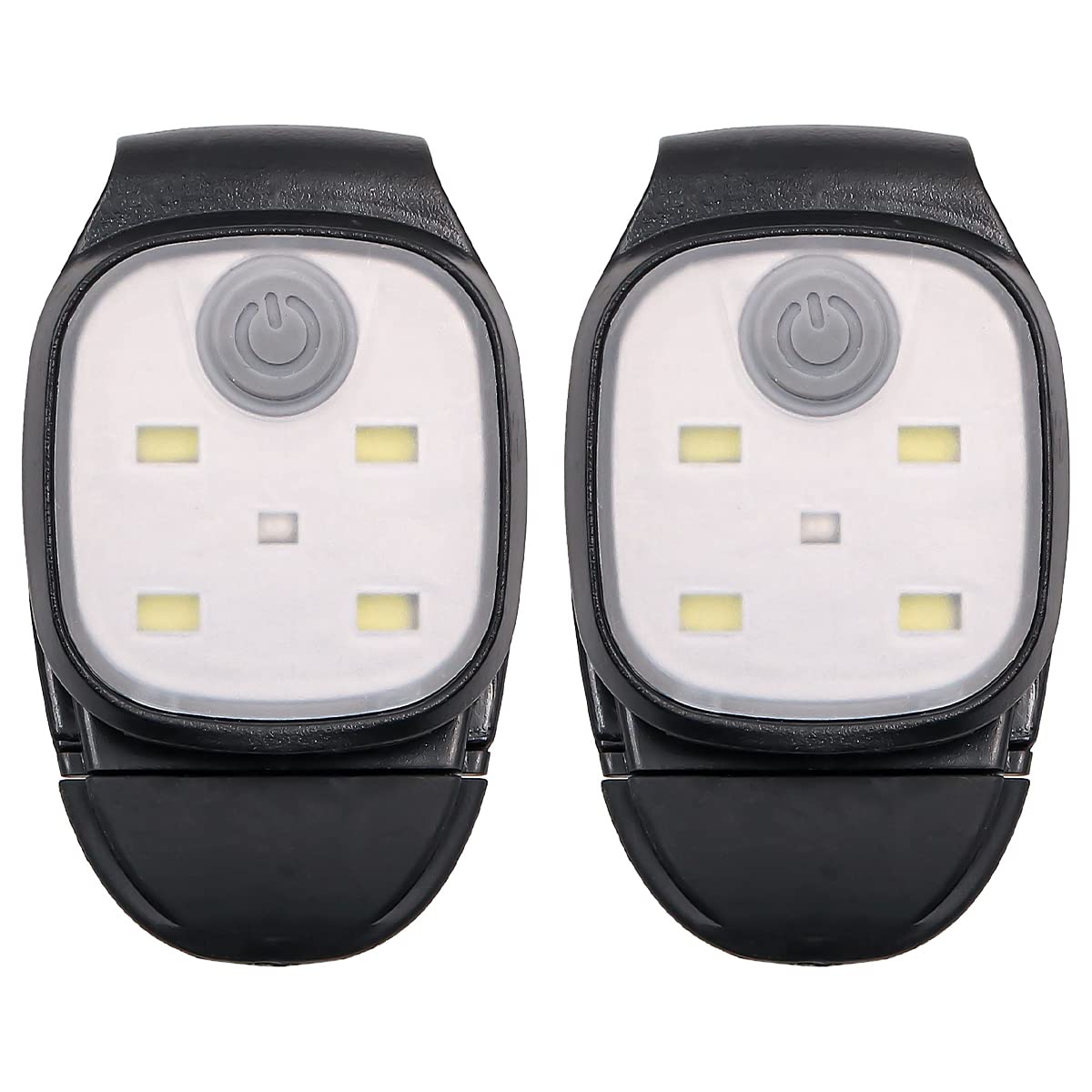 Hsthe Sea 2 Pack Outdoor Night Clip on Running Lights Reflective USB Rechargeable LED Light Plastic Safety Light Running Light Torch for Runners, Joggers, Camping, Hiking, Dog Walks