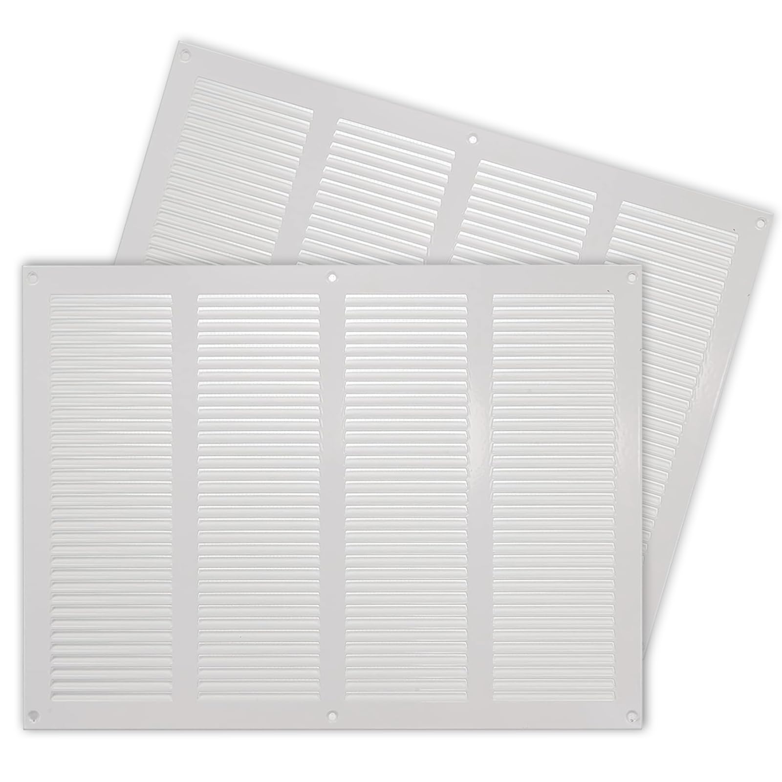 2-Pack 16" x 12" Inch / 400 x 300 mm White Air Vent Cover - Steel Return Air Grilles - for Ceiling and Sidewall - HVAC - with Insect Protection Screen (15.74 x 11.81 Inch, White)