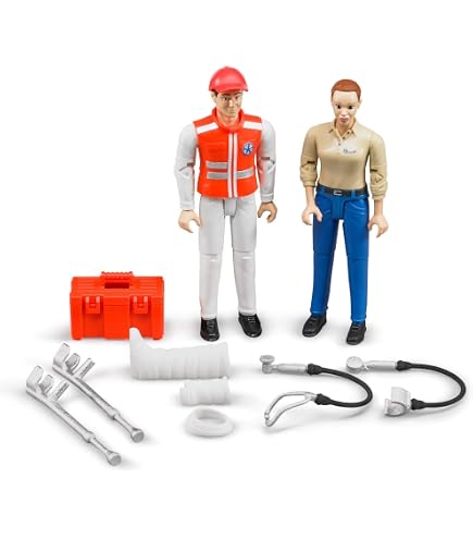 Bruder Fireman Figure With Accessories - 4.2 Inch Tall, Realistic Detail For Kids' Play