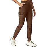 Ewedoos Fleece Lined Joggers Women Water Resistant Thermal Sweatpants High Waisted Hiking Cargo Pants with Pockets