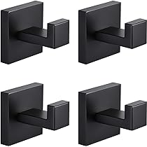 HUFEEOH Heavy-Duty Hand Towel Holder – Black Stainless Steel Wall-Mounted U-Shape Towel Bar, Square Tube, For Bathroom, Kitchen, Laundry – Includes Screws & Anchors