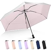 LEAGERA UPF 50+ Mini Umbrella for Travel - Compact Folding Sun Umbrella for Walking Summer Lightweight Purse Small Umbrellas for Women Girls