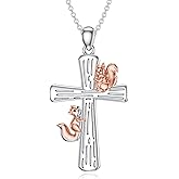 Flpruy Turtle/Red Cardinal/Dove/Coconut Tree Necklace for Women 925 Sterling Silver Cross Pendant Crystal Mother Daughter Necklace Jewelry Gifts