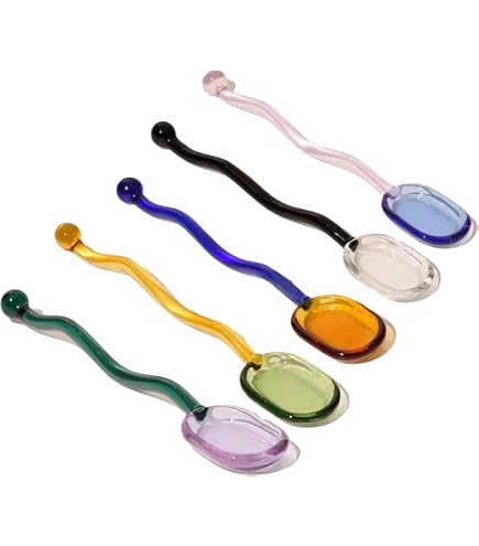 PACK OF MULTICOLOURED BOROSILICATE GLASS SPOONS (PACK OF 6) - Greens Irelan