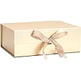 YACEYACE Medium Gift Box, 1Pcs Rose Gold Gift Box for Present, Decorations, Wrapping, Wedding, Party, 11.4x8.6x4.1 inch