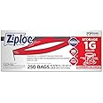 SC Johnson Professional Ziploc Storage Bags with New Grip 'n Seal Technology, For Food Organization and Storage, Double Zipper, Gallon, 250 Count