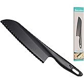 ChaLeeMoo 11" Nylon Knife for Nonstick Pans, Plastic Serrated Kitchen Cutter to Cut Cake Brownie Pie Lasagna or Various Veggi