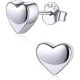 ChicSilver Heart Stud Earrings for Women 925 Sterling Silver Heart Earrings for Women Hypoallergenic Tiny Stud Earrings 5/7/10MM