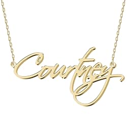 UMAGICBOX Personalized Courtney Name Necklace 18K