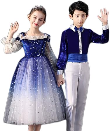 Amazon Reiheikanemochi キッズ ドレス ピアノ発表会 ドレス ワンピース 女の子 フォーマル 結婚式 子供 舞台ステージ 衣装 ダンス スパンコール ボーイズフォーマルスーツ 子供スーツ 男の子 卒業式 入学式スーツ 男の子ネイビー 1cm キッズコスチューム